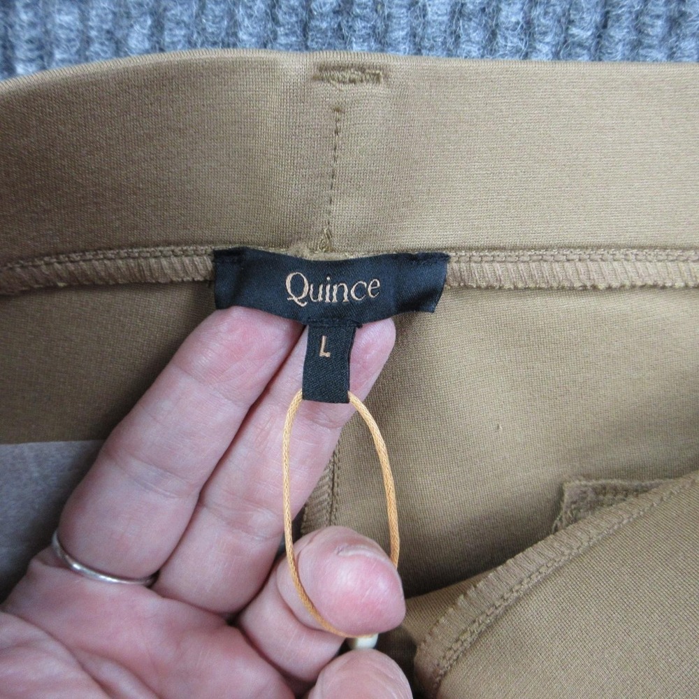 Quince Pants Womens Petite L Roasted Pecan Ponte Bootcut Stretch 31x28.5* NWT - Picture 10 of 16